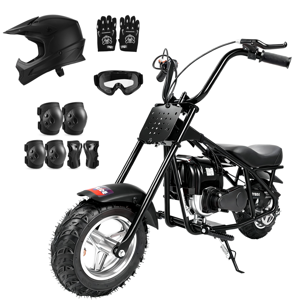 Kids & Teens Gas Mini Bike (40cc & 98cc, 4-Stroke) Black & Red