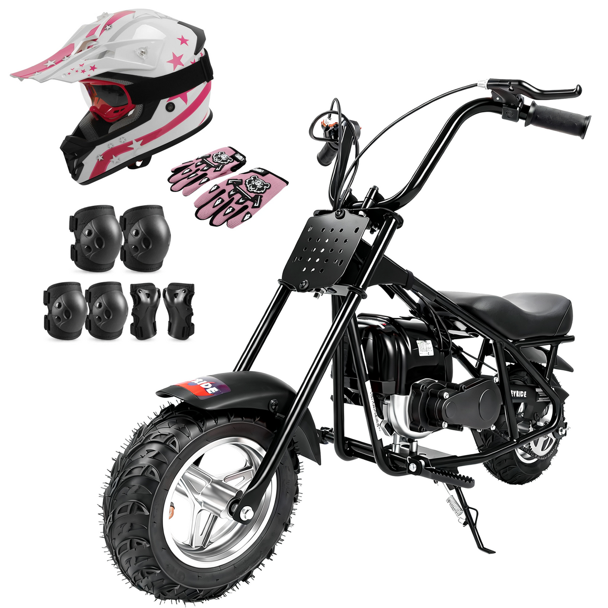 Kids & Teens Gas Mini Bike (40cc & 98cc, 4-Stroke) Black & Red