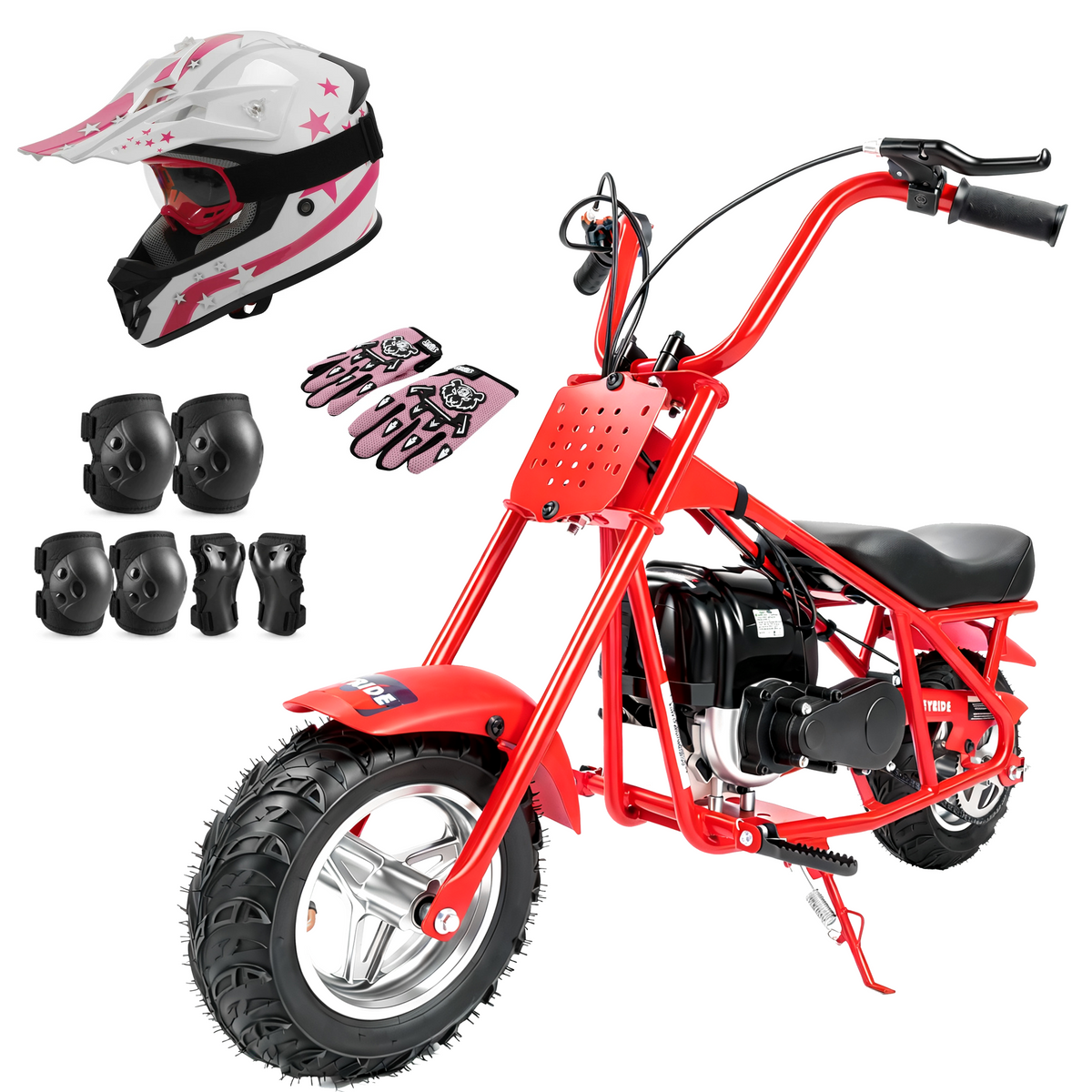 Kids & Teens Gas Mini Bike (40cc & 98cc, 4-Stroke) Black & Red