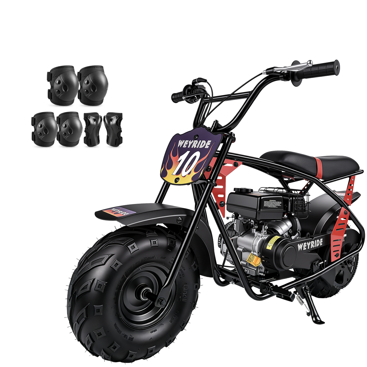 Kids & Teens Gas Mini Bike (40cc & 98cc, 4-Stroke) Black & Red