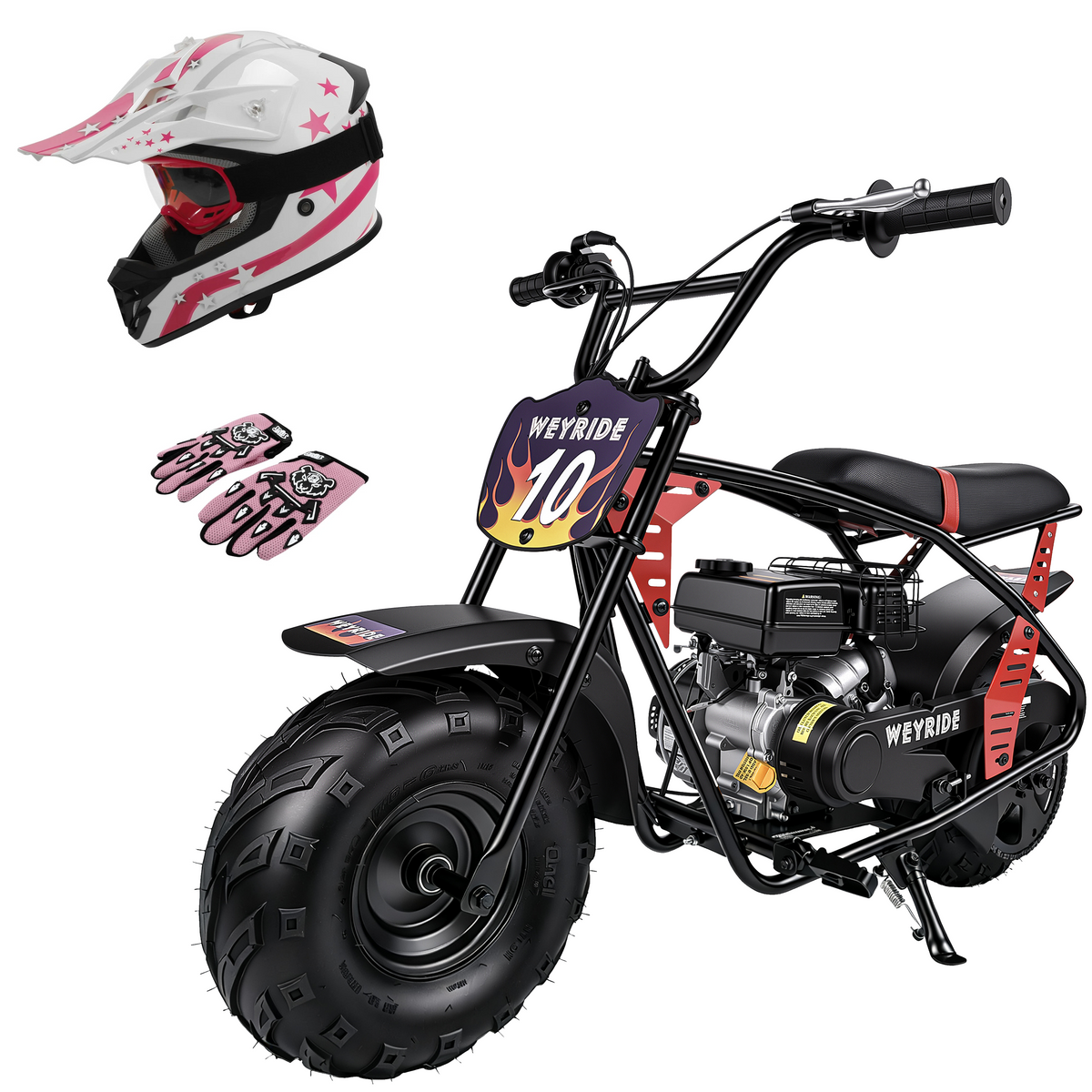 Kids & Teens Gas Mini Bike (40cc & 98cc, 4-Stroke) Black & Red
