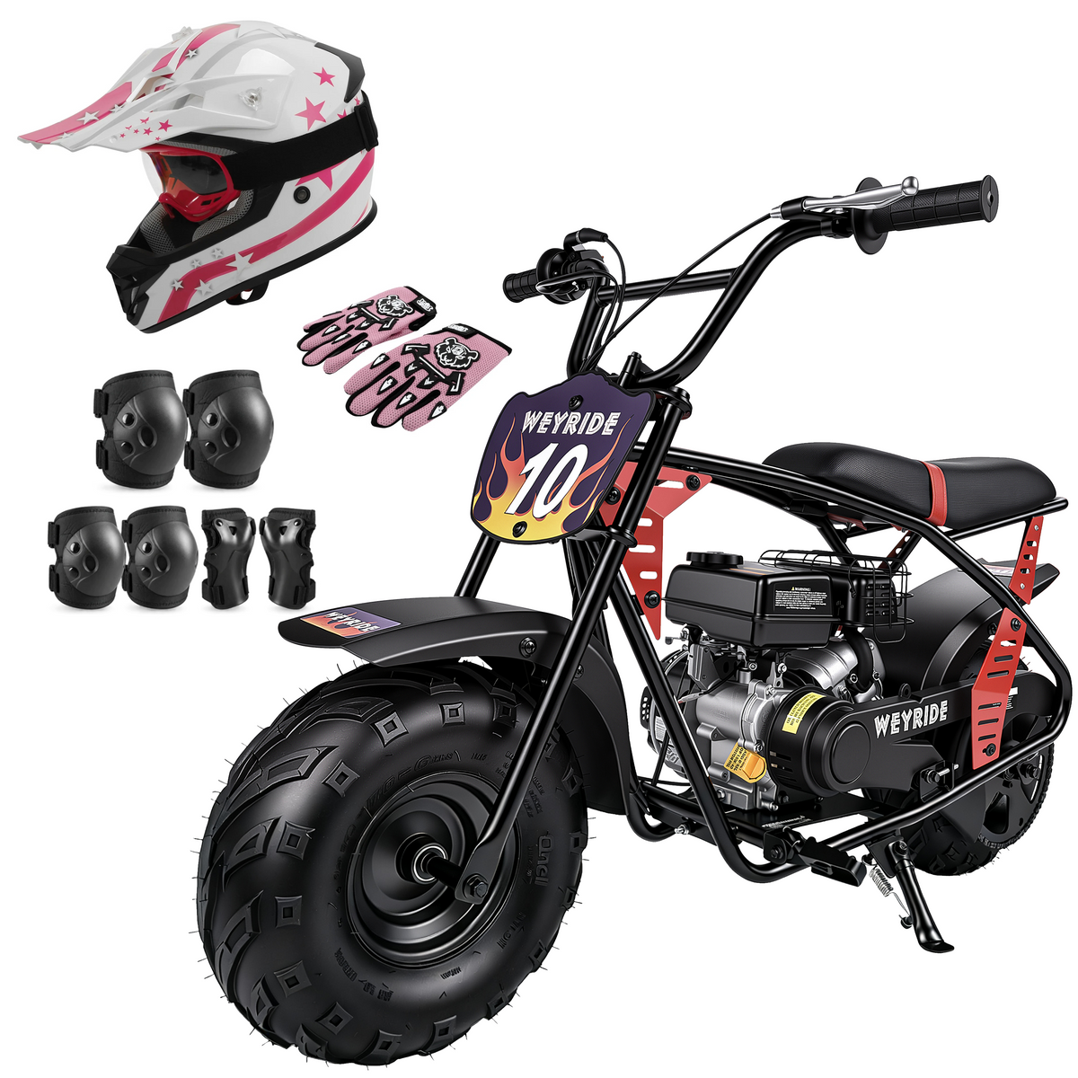 Kids & Teens Gas Mini Bike (40cc & 98cc, 4-Stroke) Black & Red