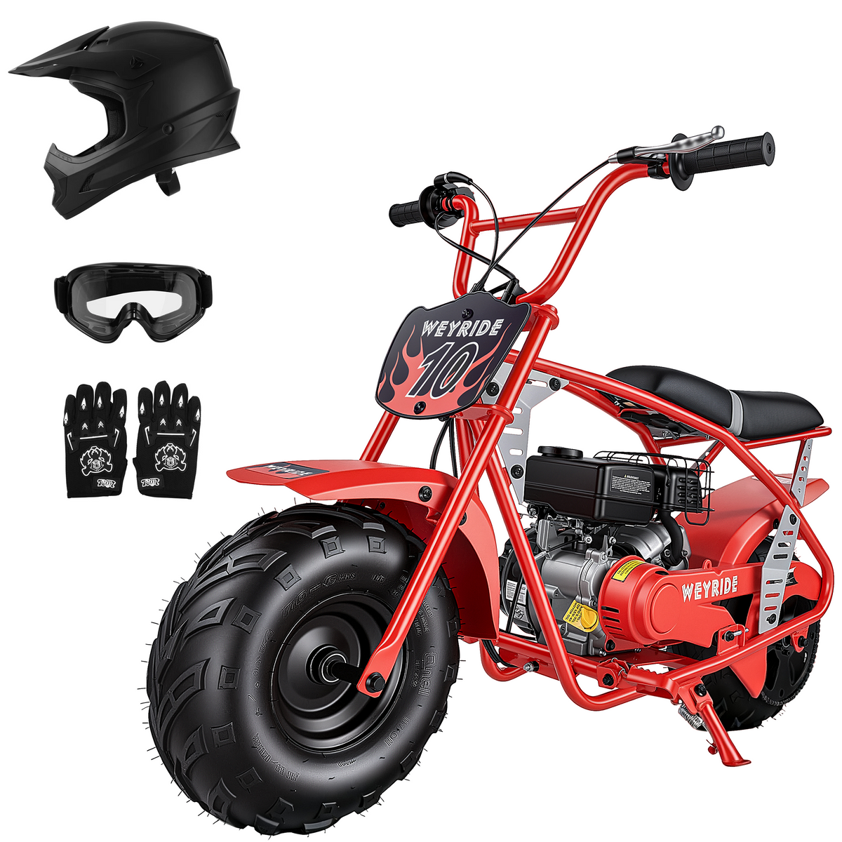 Kids & Teens Gas Mini Bike (40cc & 98cc, 4-Stroke) Black & Red