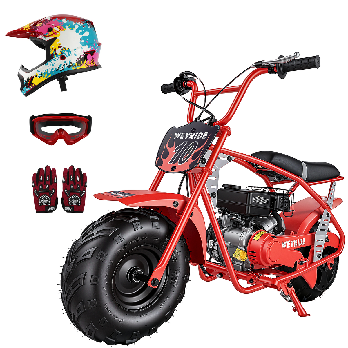 Kids & Teens Gas Mini Bike (40cc & 98cc, 4-Stroke) Black & Red