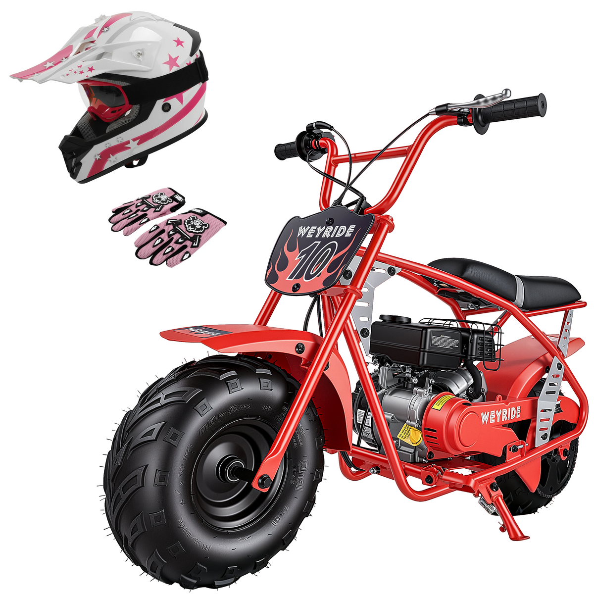 Kids & Teens Gas Mini Bike (40cc & 98cc, 4-Stroke) Black & Red