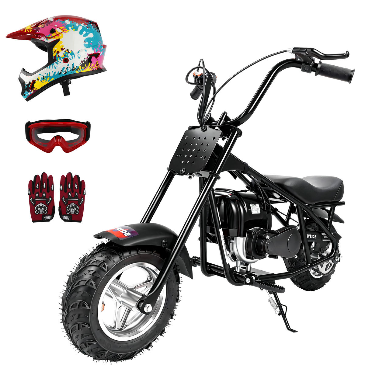 Kids & Teens Gas Mini Bike (40cc & 98cc, 4-Stroke) Black & Red