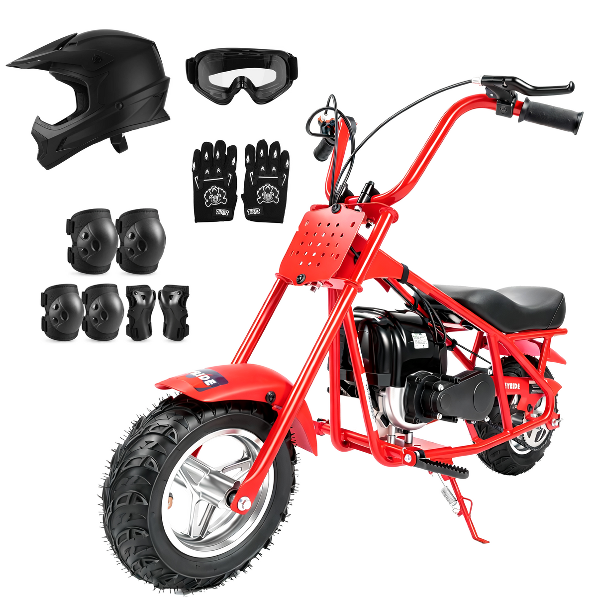Kids & Teens Gas Mini Bike (40cc & 98cc, 4-Stroke) Black & Red