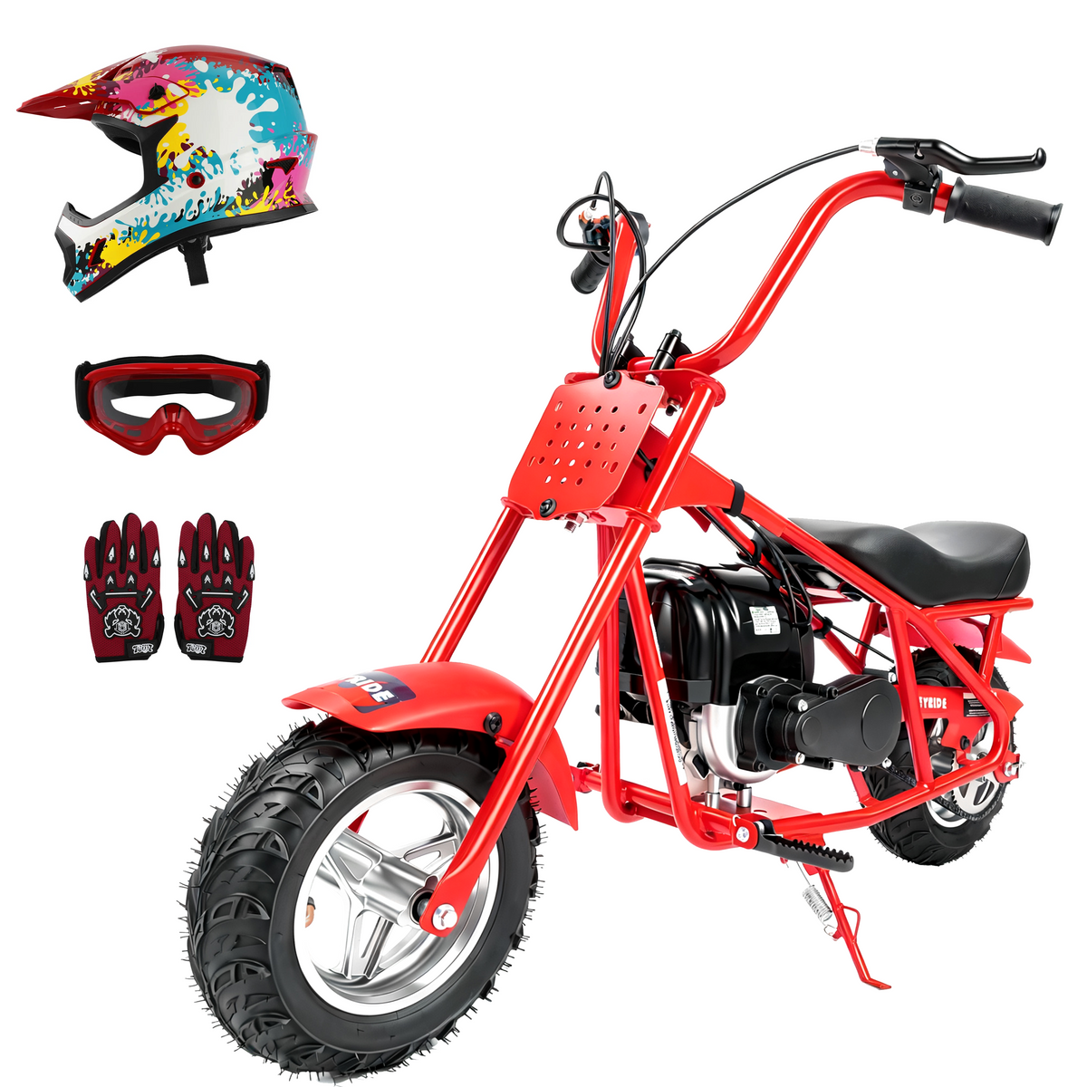 Kids & Teens Gas Mini Bike (40cc & 98cc, 4-Stroke) Black & Red