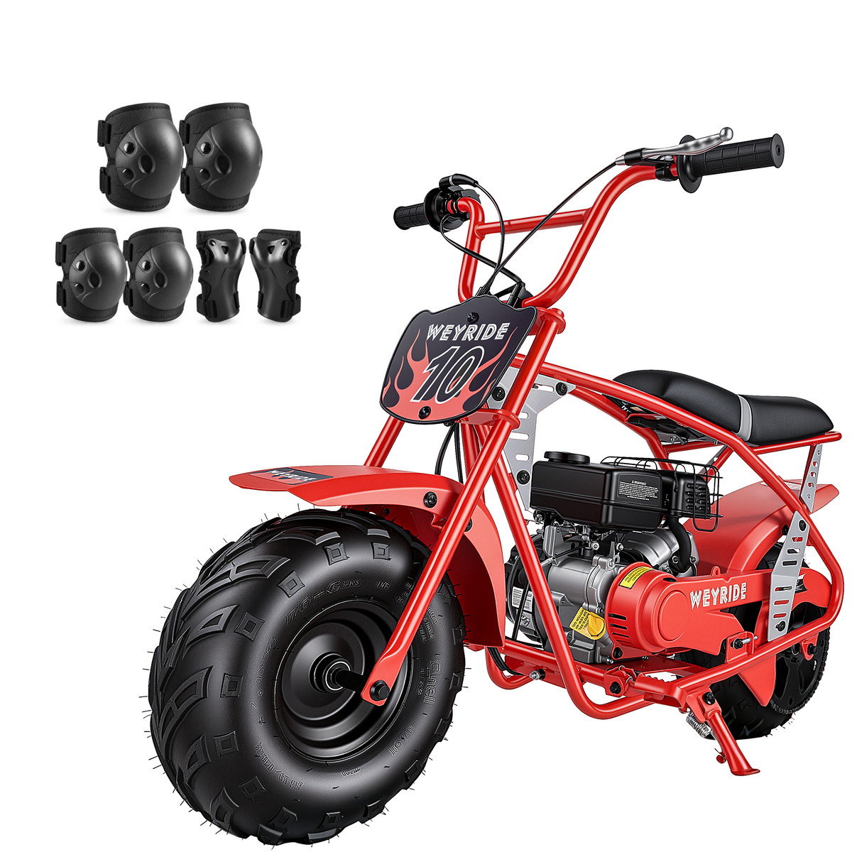 Kids & Teens Gas Mini Bike (40cc & 98cc, 4-Stroke) Black & Red