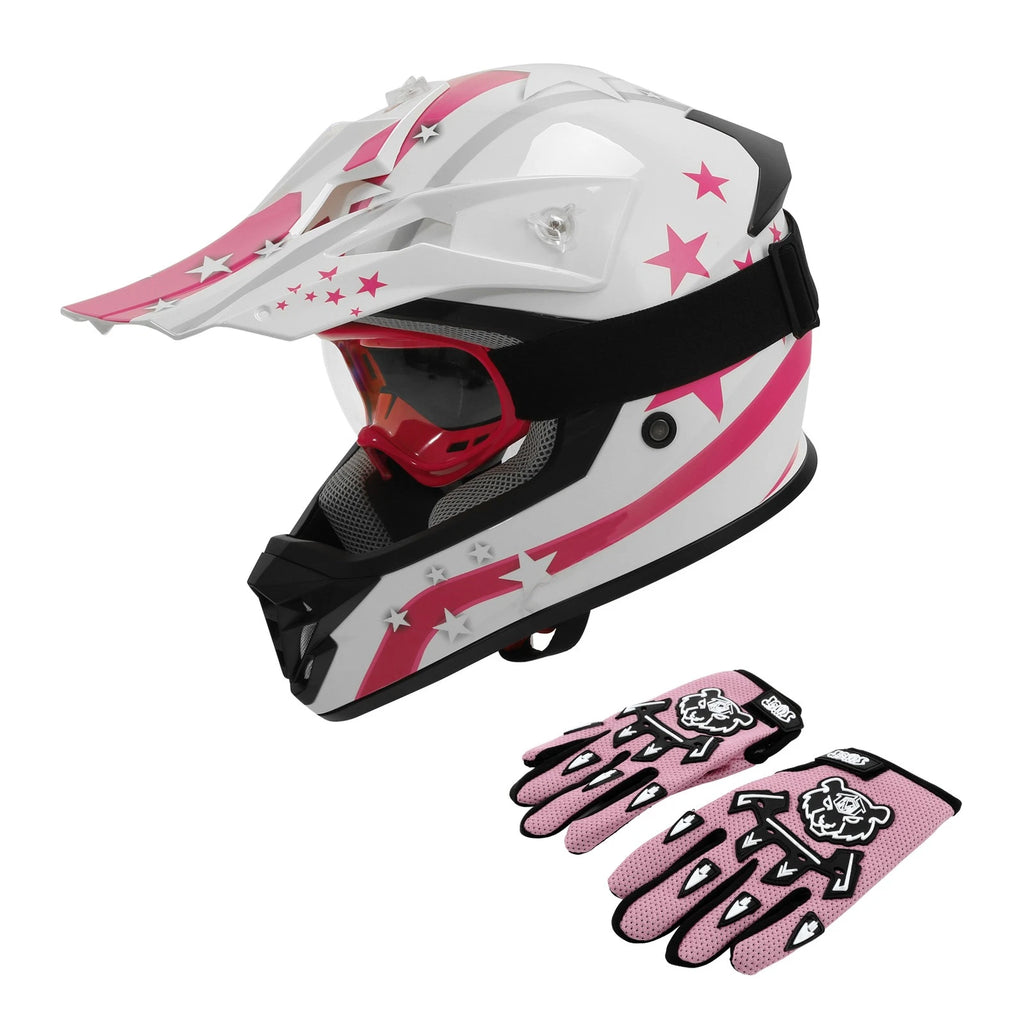 Youth Full Face Helmet DOT Approved Kids Street Dirt Bike Off-Road Motocross ATV